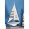22" Gray Cement Stone Sail Boat Decorative Sculpture